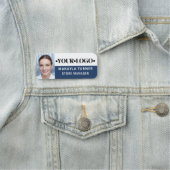 Porte-nom Photo Logo Employee Blue (En situation)