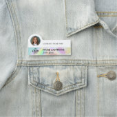 Porte-nom Photo Logo Professionnel Faux Holographie Business (En situation)