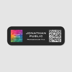 Porte-nom Photo Membre Du Code QR Ou Logo D'Entreprise Ici