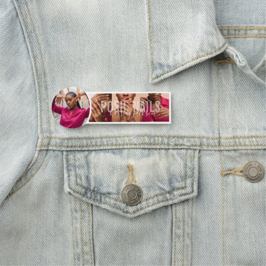 Porte-nom Photo moderne Collage Bold Nom Script Calligraphie (En situation)