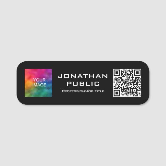 Porte-nom Photo Ou Logo Du Membre Du Code QR Ici Modèle (Devant)