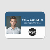 Porte-nom Photo personnalisée de l'employé, logo, nom - Peut (Devant)