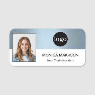 Porte-nom Photo personnalisée de l'employé, logo, nom - Peut