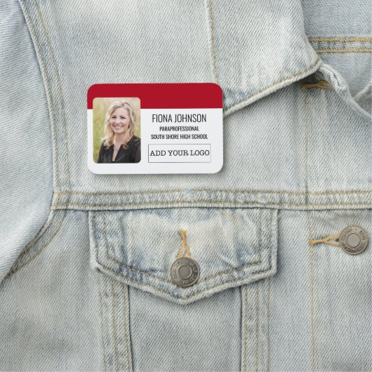 Porte-nom Photo simple du logo de l'employé (En situation)