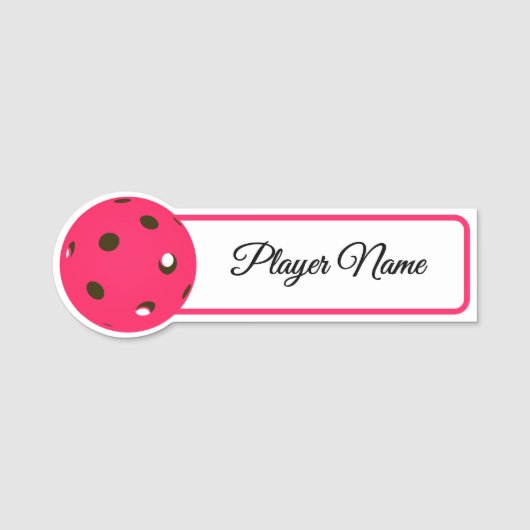 Porte-nom Pickleball Player Pink Pickleballs Personalized (Devant)