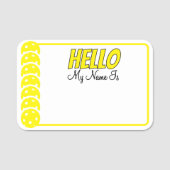 Porte-nom Pickleball Tournament Yellow Pickleballs Dry Erase (Devant)