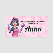 Porte-nom Pink Maid Janitorial Cleaning Service (Devant)