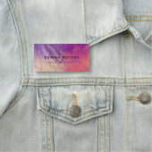 Porte-nom Pink Purple Gold Foil Parties scintillant Calligra (En situation)