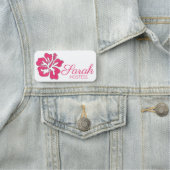 Porte-nom Pink Tropical Island Hawaiian Hibiscus Flower (En situation)