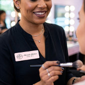 Porte-nom Pink & White Script Makeup Personalize