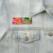 Porte-nom Pink Zinnia Flower Custom Image Logo Nom Titre (En situation)