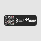 Porte-nom Pirate Skull avec Sabres croisés (Devant)