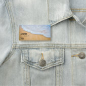 Porte-nom Plage de sable avec ressac écumeux (En situation)