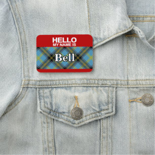 Porte-nom Plaid de tartan écossais de Bell de clan