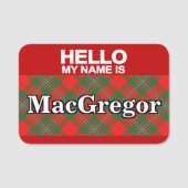 Porte-nom Plaid de tartan écossais de MacGregor Gregor de (Devant)