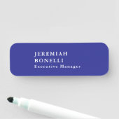 Porte-nom Plaine moderne épurée bleu profond (En situation)