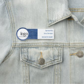 PORTE-NOM PLAISIR BLUE DENIM JEAN AVEC LOGO EMPLOYÉ D'AFFAIR (En situation)