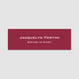 Porte-nom Plaque rouge Bourgogne Élégante minimaliste modern