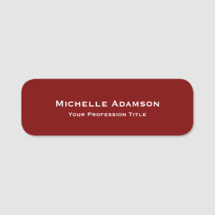 Porte-nom Plat professionnel rouge profond moderne