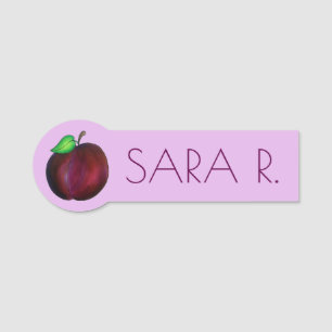 Porte-nom Plums mûrs Été Purple Plum Illustration