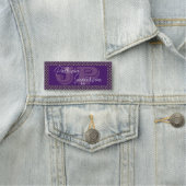 Porte-nom Point Polka blanc violet unique : Élégant Monogram (En situation)
