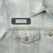 Porte-nom Pointe Polka Elegant bleu et blanc de la marine pr (En situation)