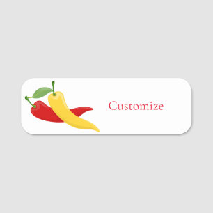 Porte-nom Poivrons verts rouges chili Thunder_Cove