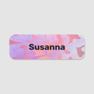 Porte-nom Police Super Pêche Mauve rose Lilaque Magnétique