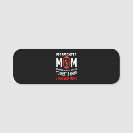 Porte-nom Pompier | Firefighter Maman Quelques personnes (Devant)