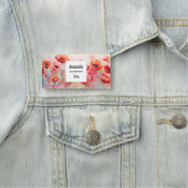 Porte-nom Poppies d'aquarelle rouge dans un champ (En situation)