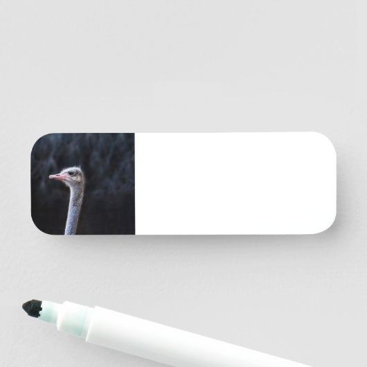 Porte-nom portrait d'autruche (En situation)