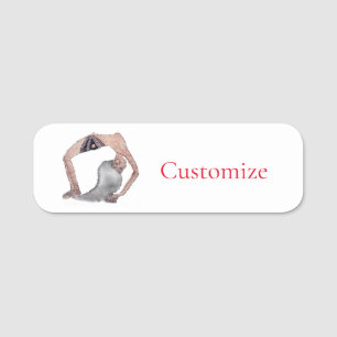 Porte-nom Pose vintage de Yoga Backbend Thunder_Cove