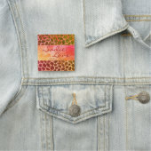 Porte-nom Poster de animal rose et orange (En situation)