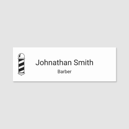 Porte-nom Poteau en barbier | Barre (Devant)