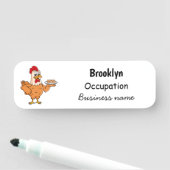 Porte-nom Poulet avec oeufs sur plaque de dessin animé (En situation)