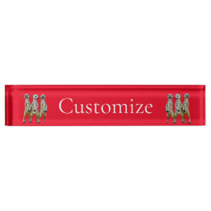 Porte-nom Pour Bureau 3 Meerkats debats Thunder_Cove