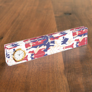 Porte-nom Pour Bureau 4 juillet, Jour de l'Indépendance, Beige de camouf