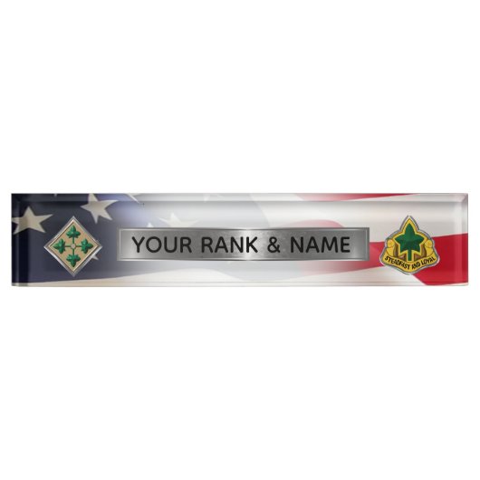 Porte-nom Pour Bureau 4e division d'infanterie - 4ID (Devant)