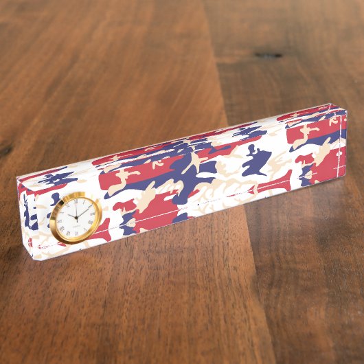 Porte-nom Pour Bureau 4th of July, Independence day, Camouflage Beige (Taille)