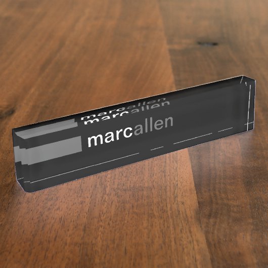 Porte-nom Pour Bureau 519 modernes faits sur commande (gris) (Taille)