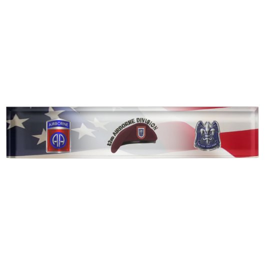 Porte-nom Pour Bureau 82nd Airborne Division  (Devant)