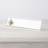 Porte-nom Pour Bureau Abeille à fleurs avec plantes sauvages (Devant)