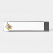 Porte-nom Pour Bureau Abeille à fleurs avec plantes sauvages (Devant)