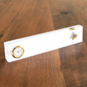 Porte-nom Pour Bureau Abeille à fleurs avec plantes sauvages (Taille)