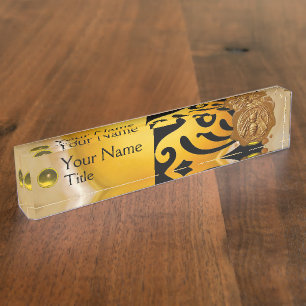 Porte-nom Pour Bureau ABEILLE de MIEL, BEEKEPER, joint de cire de brun
