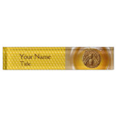 PORTE-NOM POUR BUREAU ABEILLE DE MIEL ET NID D'ABEILLES, BEEKEPER, (Devant)