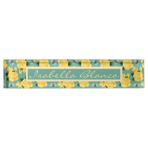 Porte-nom Pour Bureau Abeilles Et Roses