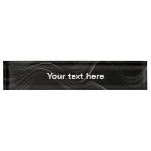 Porte-nom Pour Bureau Abstrait minimaliste noir et blanc Ajouter votre