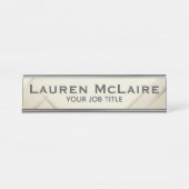 Porte-nom Pour Bureau Accent Doré Élégant Professionnel (Devant)
