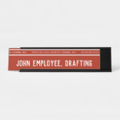 Porte-nom Pour Bureau Accès restreint Professionnel à haut risque (Devant)